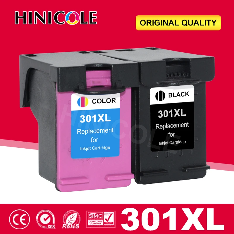 Hinicool-cartuchos de tinta para impresora HP 301 XL, color negro y tricolor, para HP Deskjet 301, 1000, 1010, 1050A, 1050, 1510, 2050A, 2050