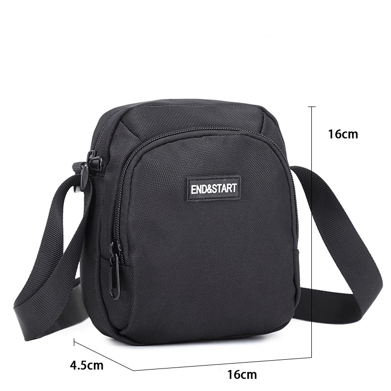 Mini Shoulder Bags for Men Boys Black Color Messenger Simple Bags Minimalism Style Crossbody Bags multifunction Brief