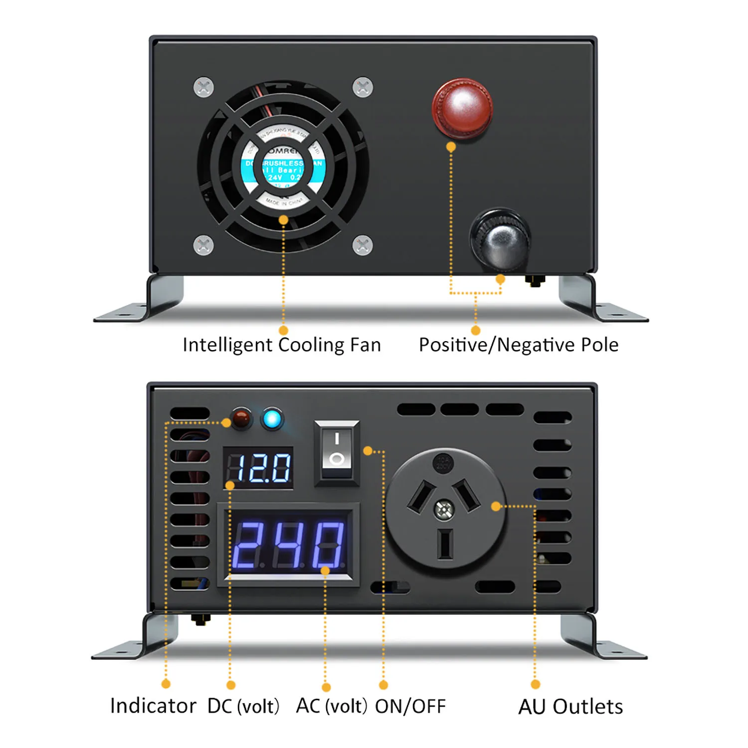 Pure Sine Wave Power Inverte Customizable Controller 300w Off-grid Solar Car Battery Charger DC AC Incerter Solar Power Charge