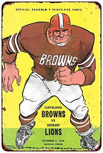 Vintage Retro Collection tin signs-1958  Browns vs. Detroit Lions-Wall Decoration Poster Home bar Restaurant Cafe Art