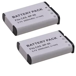 2000mAh NP-90 NP90 Battery for Casio Exilim EX-H10 EX-H15 EX-H20G EX-H20GBK EX-H20GSR EX-FH100 EX-FH100BK Camera
