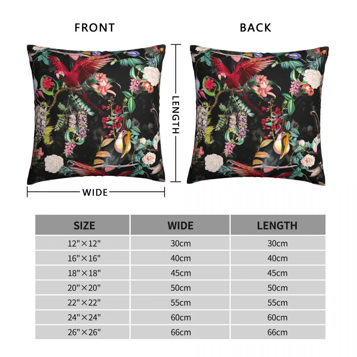 Floral And Birds IX Pillowcase Polyester Linen Velvet Pattern Zip Decor Pillow Case Sofa Cushion Cover