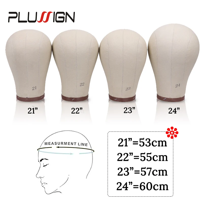 

Plussign Mannequin Head Canvas Head Cork Inside 21-24Inch Canvas Block Head White Color With 50Pcs T Pins And 2Pcs Wig Cap