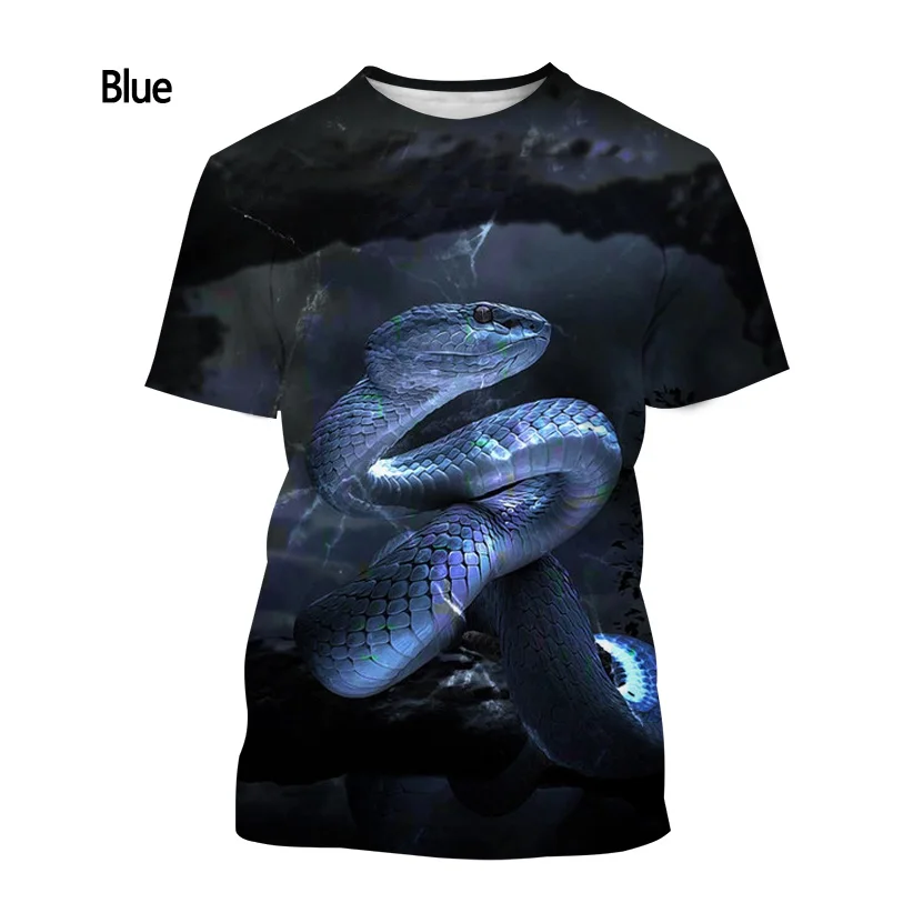 New fashion men and women 3d printing t-shirt snake t-shirt summer casual short-sleeved animal t-shirt