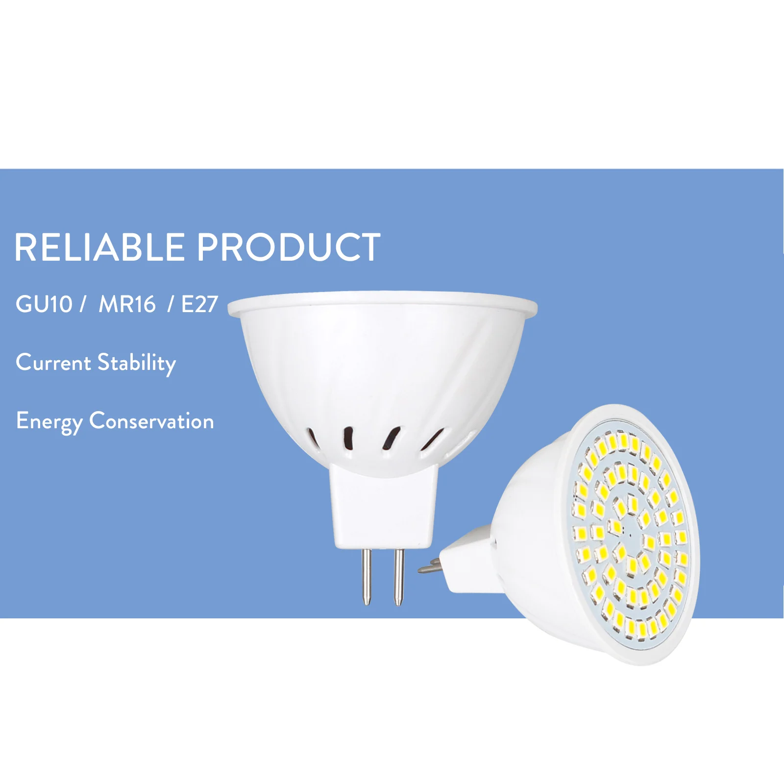 GU10 MR16 E27 LED Spotlight Bulb 2835 SMD 110V 220V Replace 35W Halogen Lamp  High Power LED Bulbs For Home office Lighting