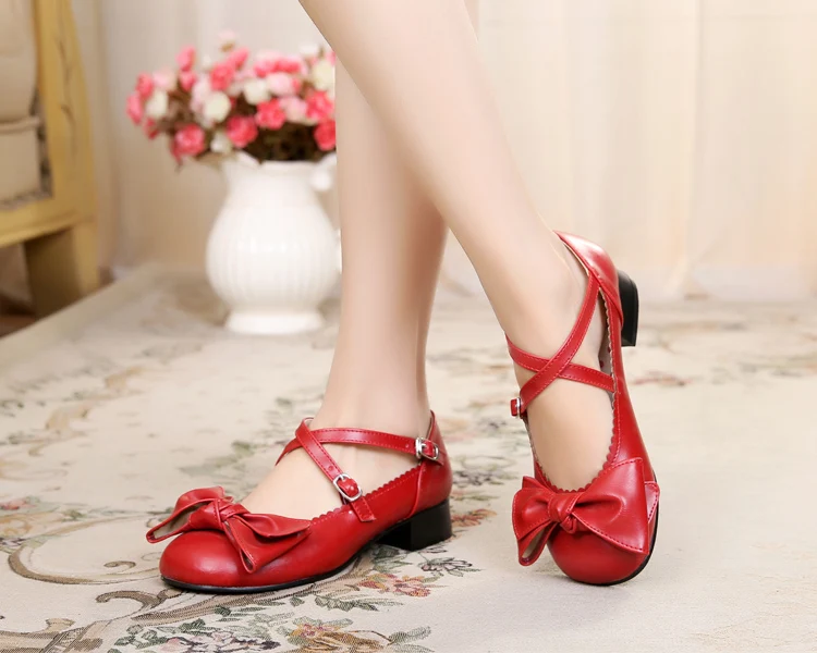 Sweet lolita shoes vintage round head flat heel princess women shoes lace bowknot cross bandage kawaii shoes loli cosplay cos