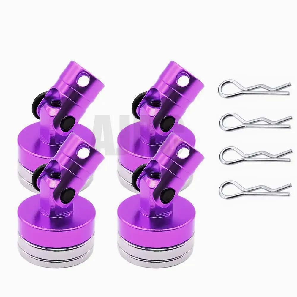 

4PCS Metal Magnetic Stealth Invisible Body Post Mount with R Clips Pin for 1:10 RC Car HSP Tamiya Redcat Axial SCX10