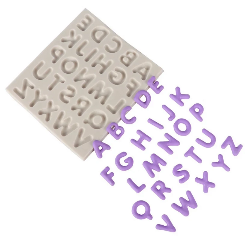 Capital Lower Case Letter Silicone Sugarcraft Mold Cookie Cupcake Chocolate Baking Mold Fondant Cake Decorating Tools