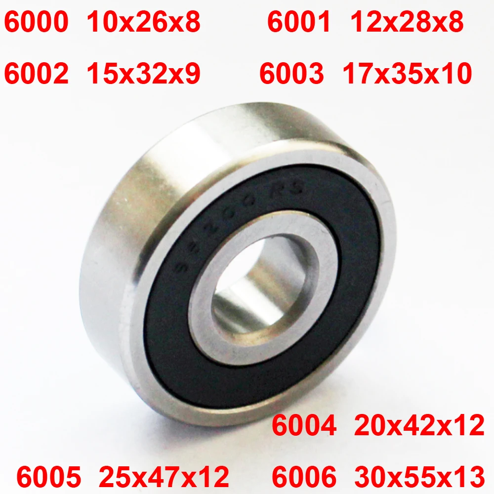 1pc 6000 10x26x8 6001 12x28x8 6002 15x32x9 6003 17x35x10 6004 20x42x12 6005 25x47x12 6006 Industry Motor Spindle Ball Bearing