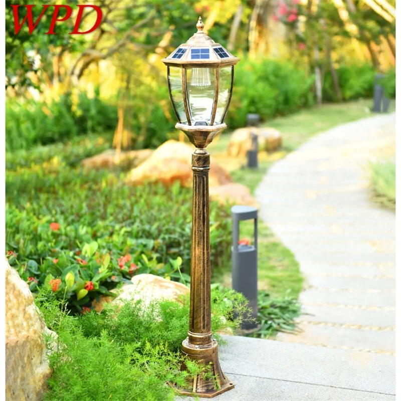 

WPD Retro Outdoor Brown Solar Lawn Lights Garden Lamp LED Waterproof Home Decorative for Path