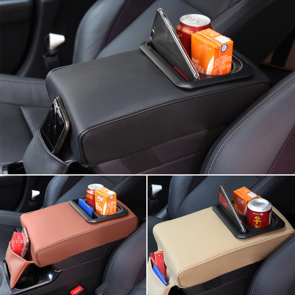 

With Cup Holder Arm Rest Storager Box 1PCS Car Armrest Cushion Box Hand Elbow Support Anti-fatigue