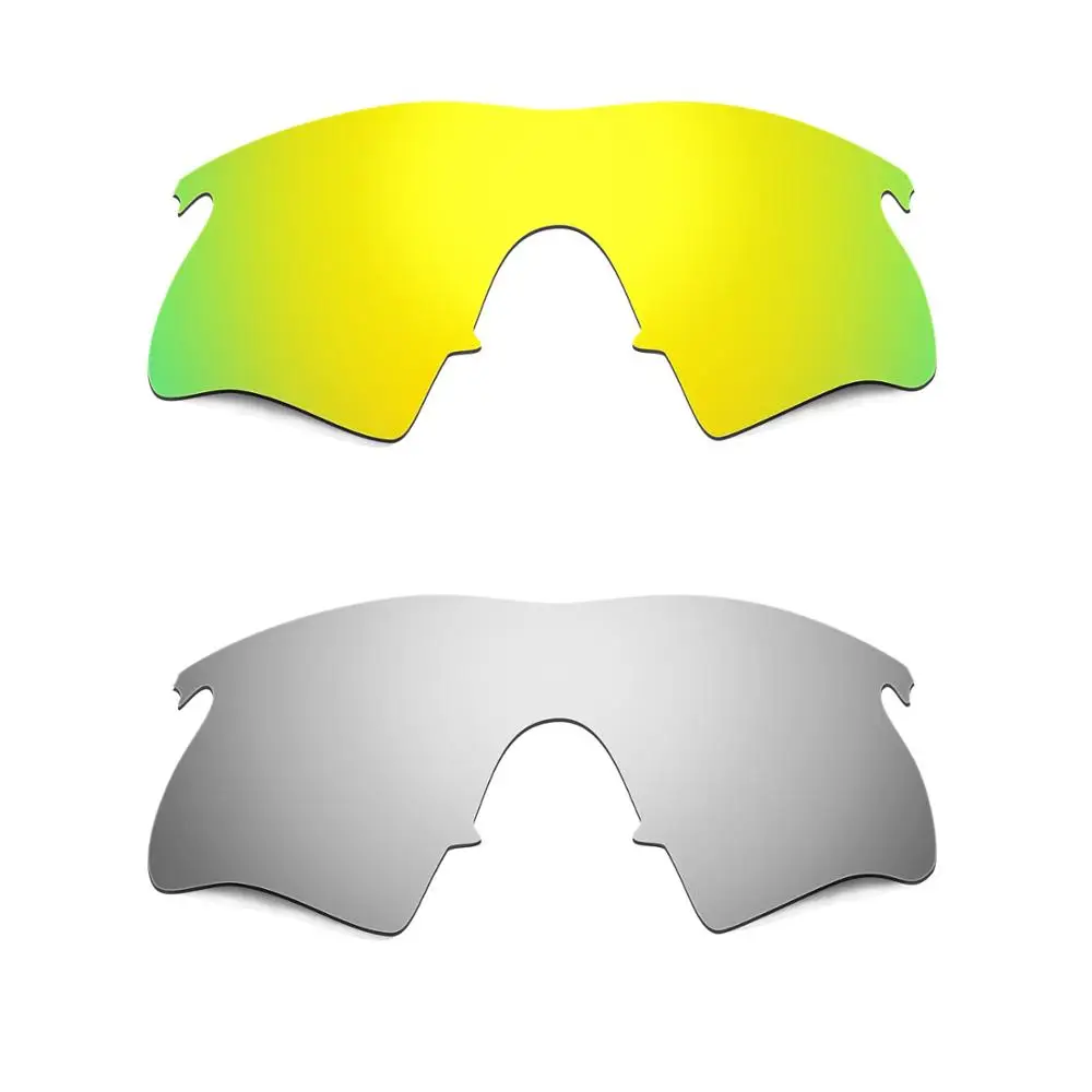 

HKUCO For M-Frame Heater Sunglasses Replacement Polarized Lenses 2 Pairs - Gold & Silver