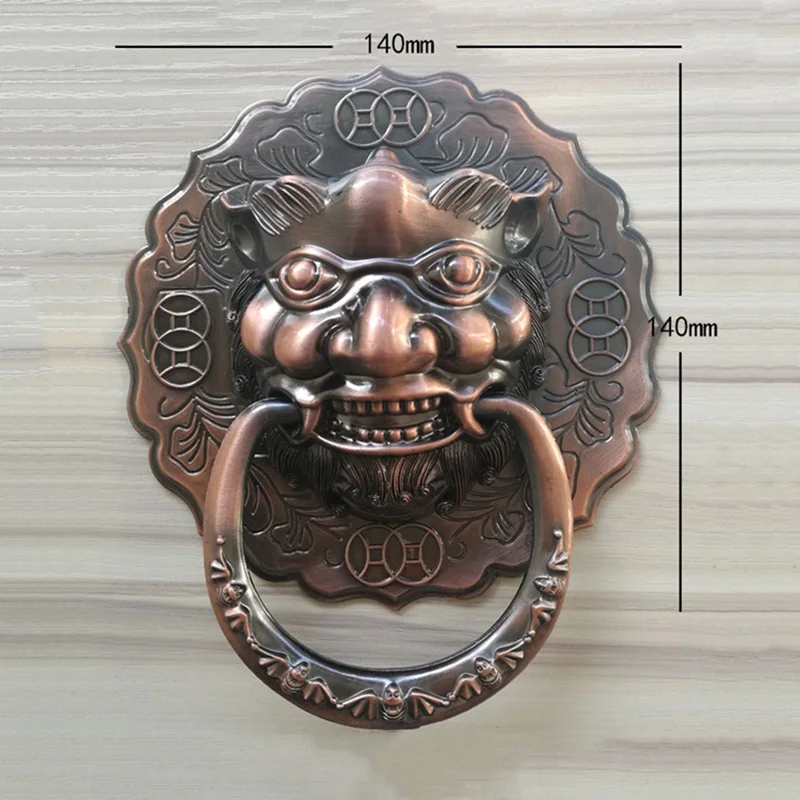 Vintage 140*155mm Large Antique Lion Door Handles Door Knocker Lionhead Lions Home Decoration Door Knobs Antique Door Hardware