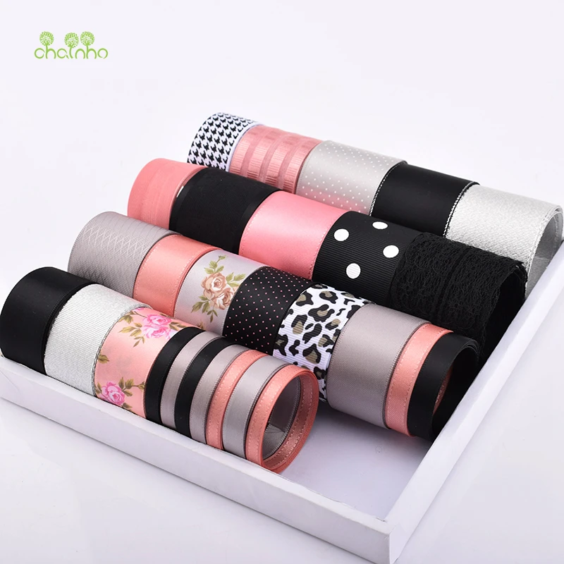 High Quality,Mixed Black&Pink Colour Ribbon Set For DIY Handmade Gifts&Crafts Packing,Hair Ornament Accessories,HB131