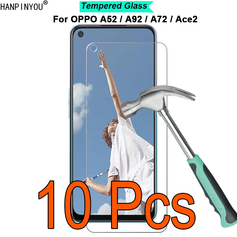 10 Pcs/Lot For OPPO A52 A72 A72n A92 Ace2 Ace 2 5G 9H Hardness 2.5D Toughened Tempered Glass Film Screen Protector Guard