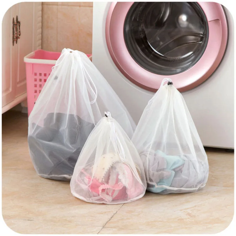 3 Size Drawstring Bra Underwear Socks Foldable Mesh Laundry Bag Household Clothes Laundry Care Accessories