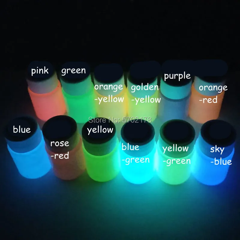 Fluorescent water-based luminous paint art pigment body painting waterproof Glow in Dark Powder Dust Night Coating DIY Paint