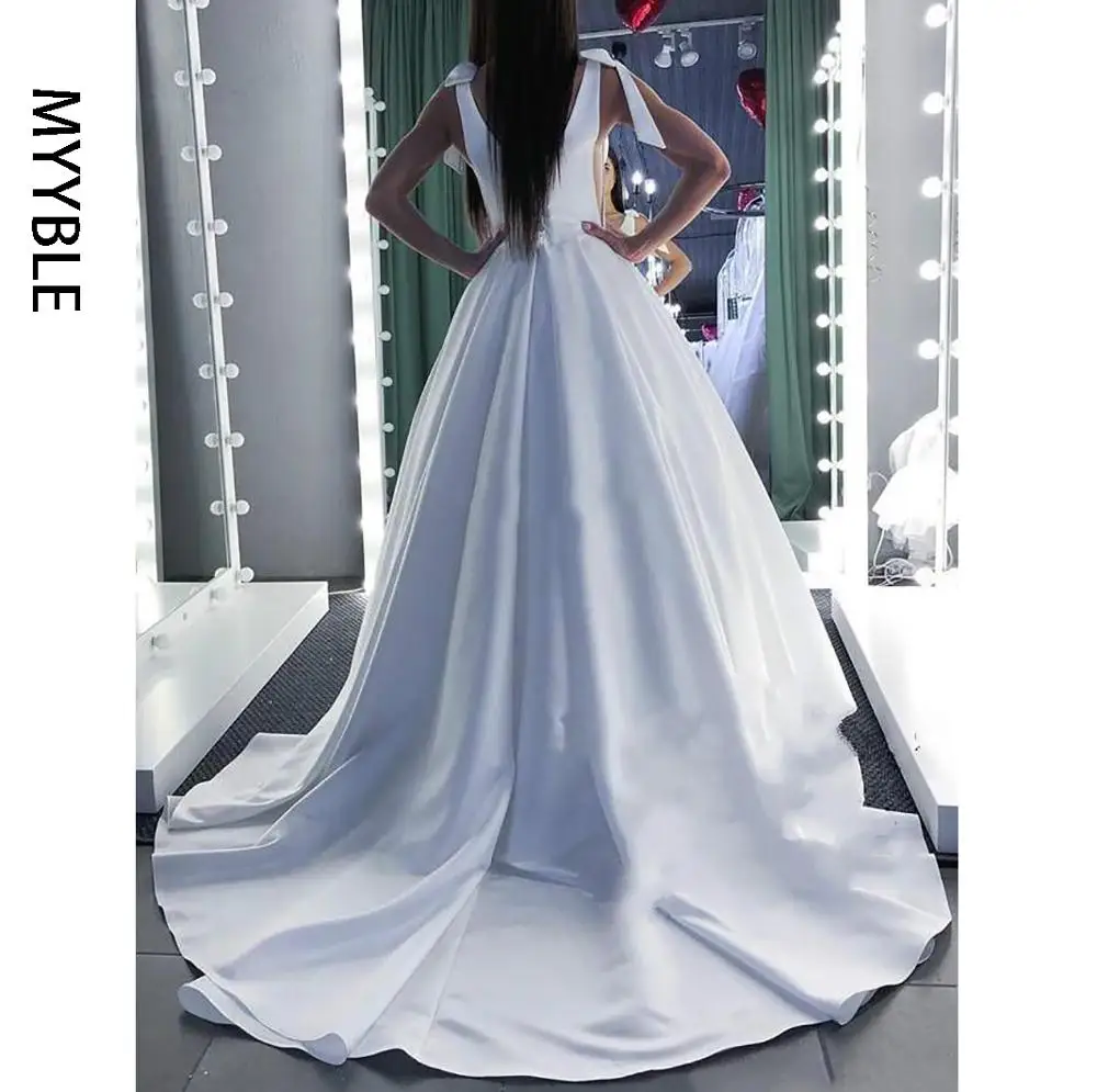 Customized  Wedding Dress 2023 Lace Scoop A-Line Elegant Satin Long Princess Vintage Bridal Dress Sexy Wedding Gown Custom Made