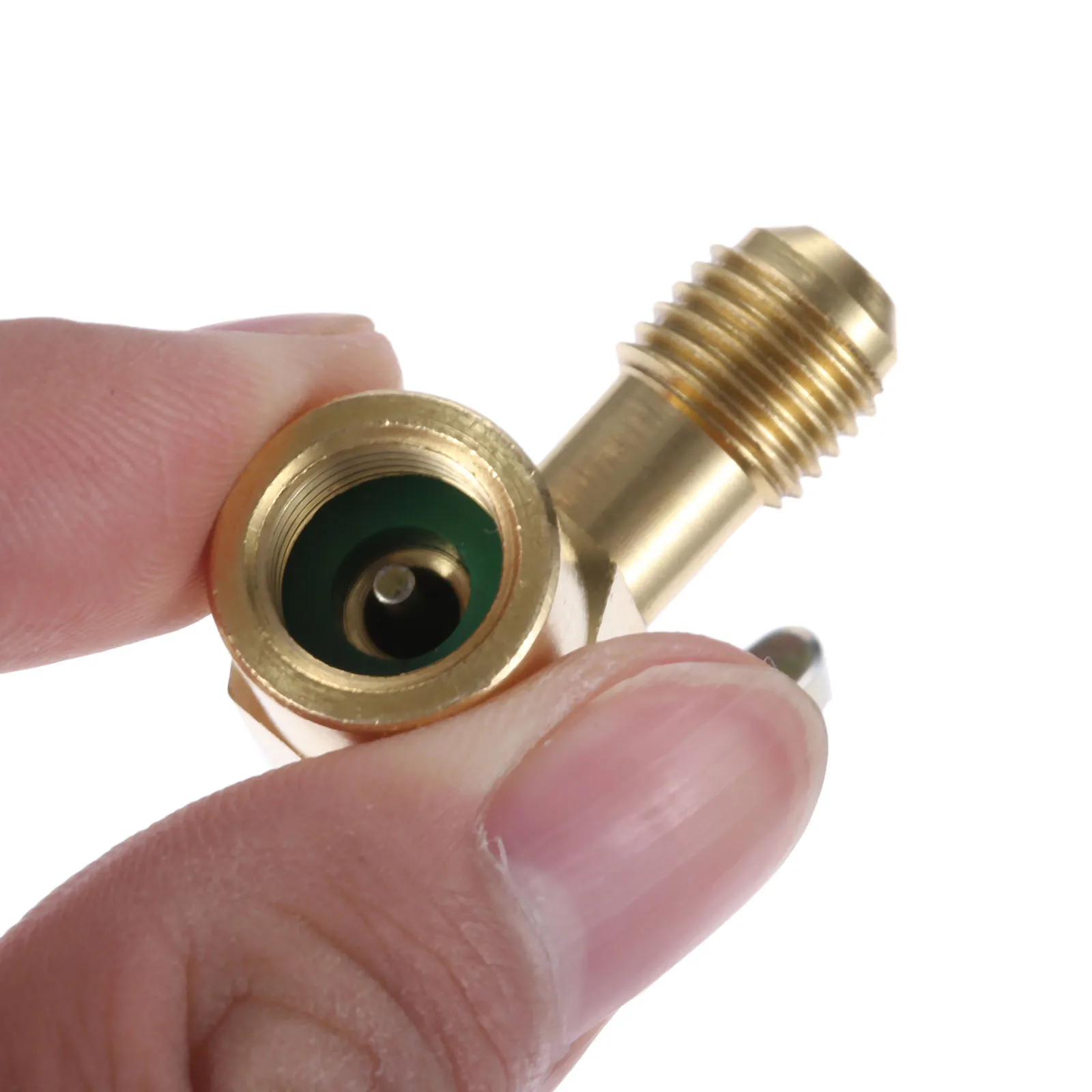 1Pc Brass R12 R22 R134a Can Taper Dispenser For Self-Sealing AC Refrigerant Bottle Opener Valve Thread 7/16\