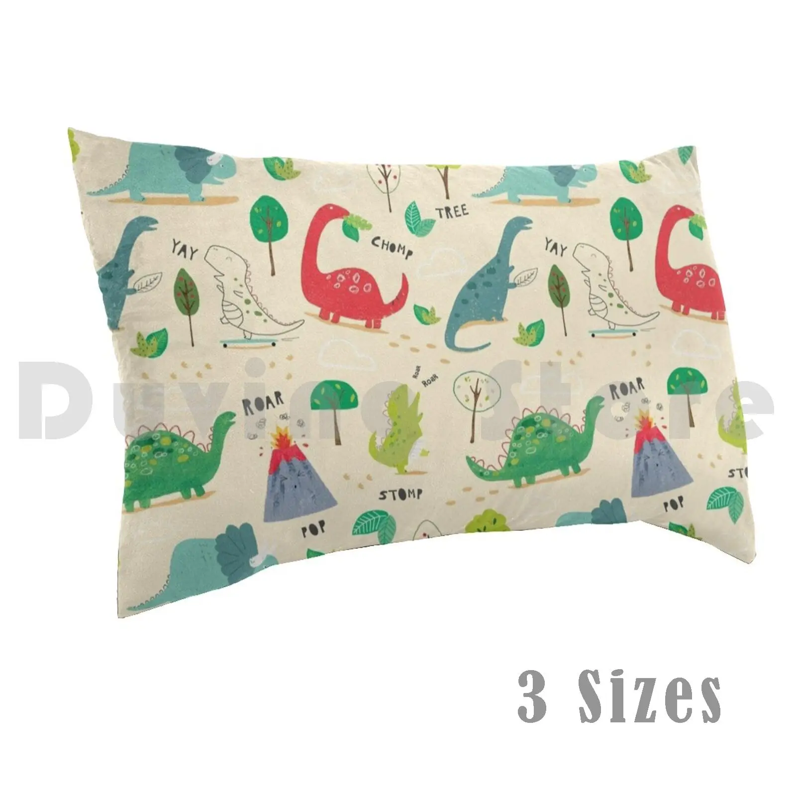 Pillow Case 20*30 Inch Pattern Dino Dinosaur Surfacepattern Cute Juvenile Kids Children