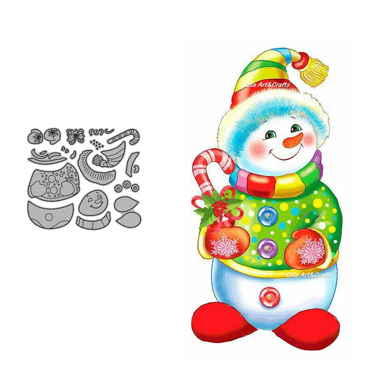 

Color Snowman Cutting Dies Christmas Scrapbooking Dies For Card Making Merry Holiday DIY Paper Crafts Ablum Decrotation Molid