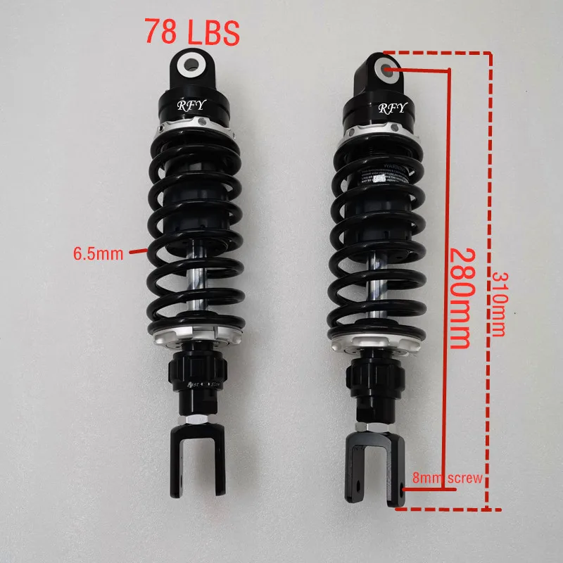 78 LBS 6.5mm spring Universal 260mm/265mm/270mm 280mm bicycle Shock Absorber For electric bicycle bike Scooter motorcycle