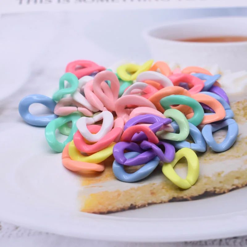 17x24mm Colorful Twiste Acrylic Link Chain Hook Clasp Candy cloud Color Connector Opening Acrylic Chain Link for Jewelry Making