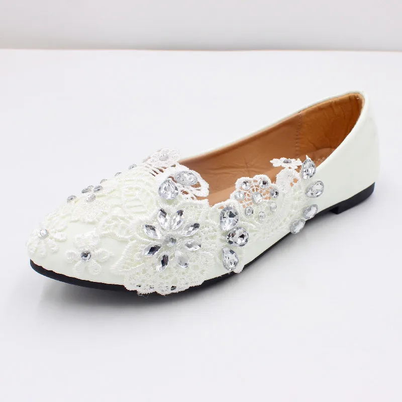 【Xingchenmao】Made in China large size flat bride shoes white wedding shoes soft top PU new single shoes BH2100