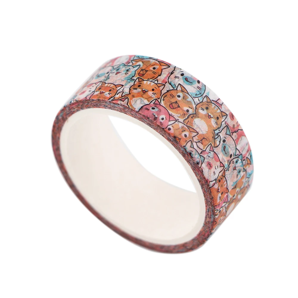 Flyingbee 15mmX5m القط اللوحة اشي الشريط مجموعة لاصق لتقوم بها بنفسك لاصقة تزيين سكرابوكينغ مذكرات القرطاسية العرض X2305