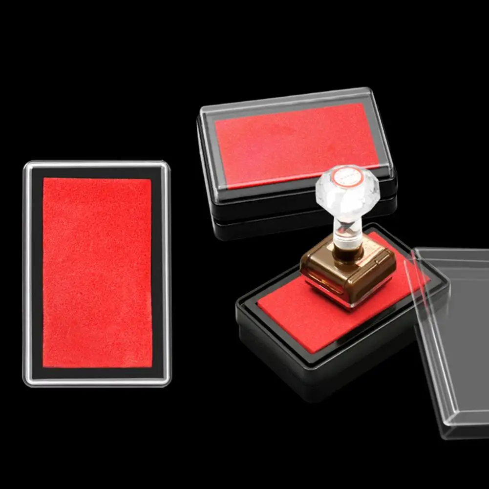 Almohadilla de tinta de secado rápido para manualidades, almohadilla de tinta de dedo reutilizable Rectangular de Color sólido para manualidades DIY, adecuada para sellos, papel, telas de madera