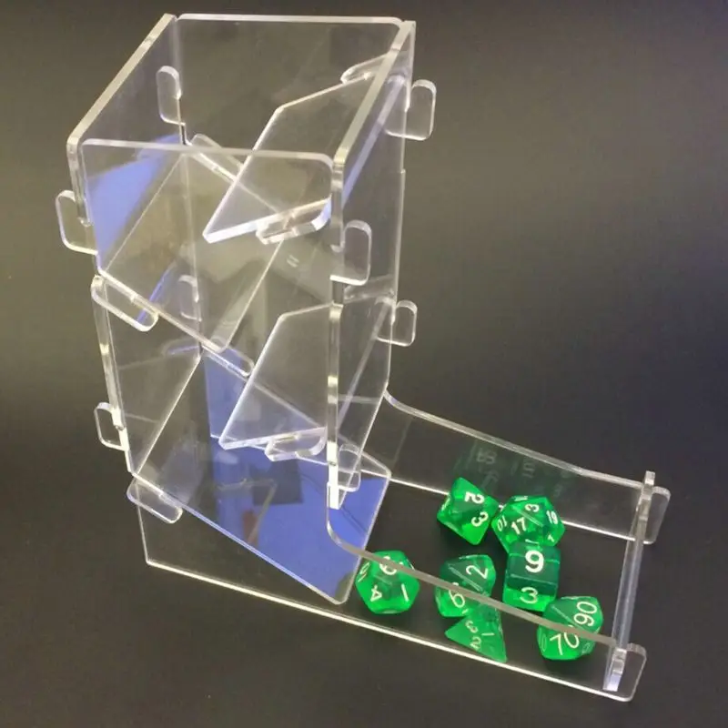 

Acrylic Transparent Dice Tower DIY Board Game RPG Rolling Tower