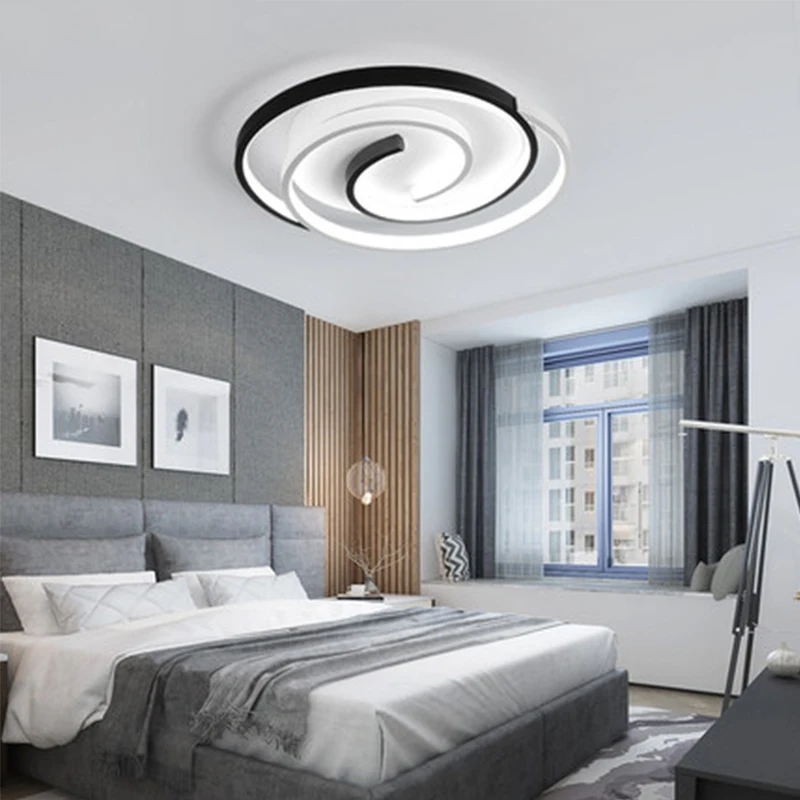 Geometric creative aluminum round simple modern led bedroom living room study ceiling light