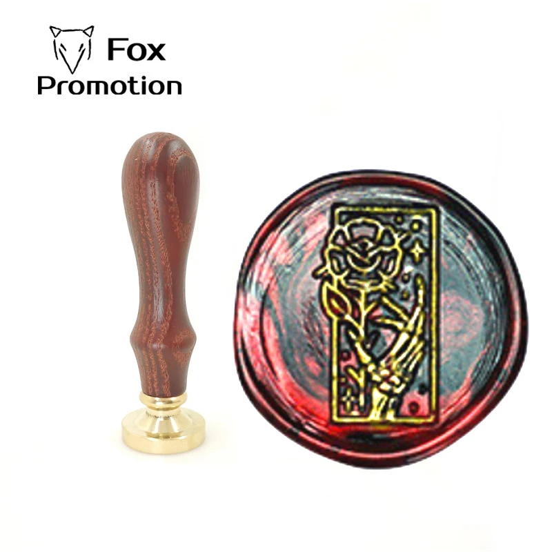 

Flower Skull Moon Wax Stamp Exquisite Paint gentle wood handle,Ancient Seal Retro Stamp,Personalized Stamp Wax Seal High Quality