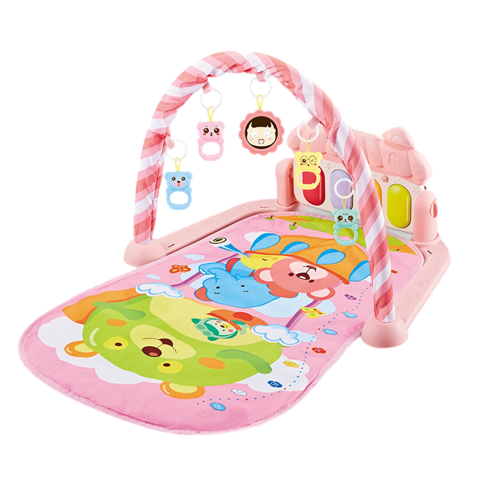 Musical Baby Play Mat ที่น่าสนใจเล่นเปียโนกิจกรรมยิมแขวนของเล่นสําหรับเด็ก 0-3 ปี