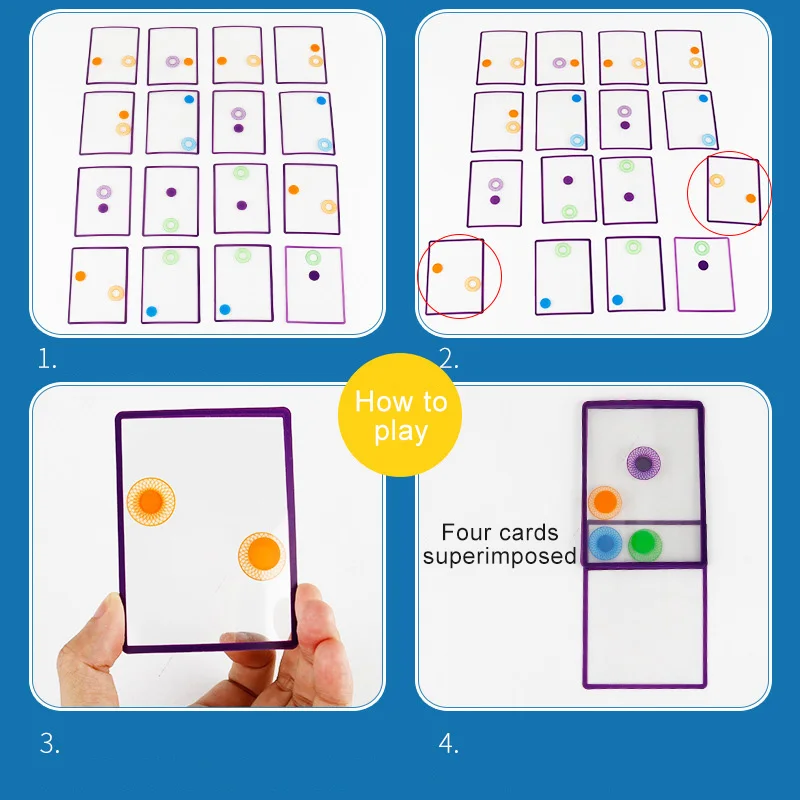 子供重複スウィッシュ透明カード空間論理パズルテーブルゲーム空間論理トレーニングおもちゃ親子インテリジェント