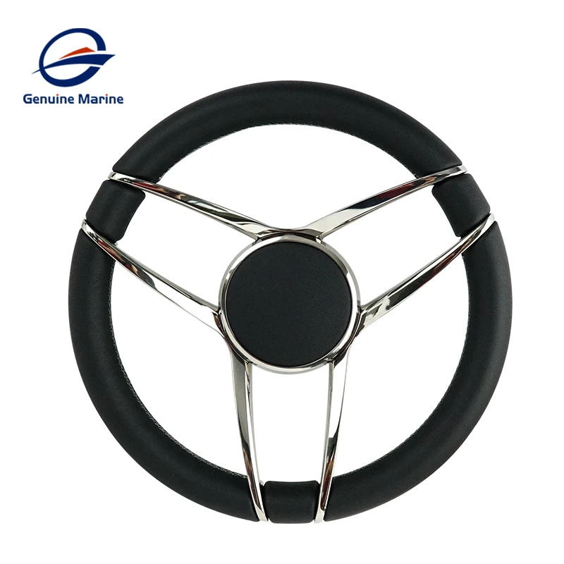 Marine 350mm Aluminum customized Steering Wheel & 3 Spoke Steering Wheel For Vessel Yacht Boat Accessories