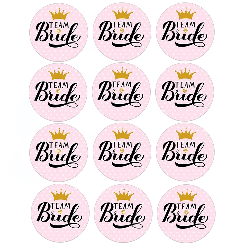 24/48pcs Bachelorette Party Stickers Seal Label Team Bride Bridesmaid Tribe Squad Hen Night Sticker Bride To Be Wedding Supplies