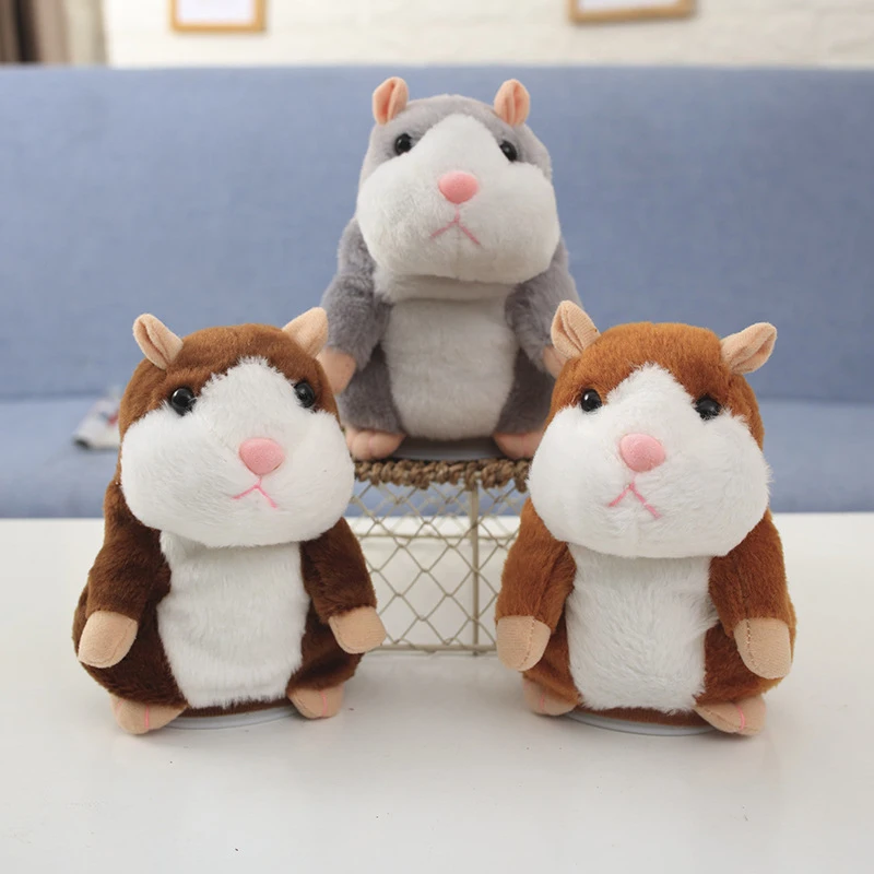 18cm Talking Hamster Mouse Pet Plush Toy Cute Soft Animal Doll Talking Speak Imitate Sound Recorder Hamster Funny Toy Kids Gifts