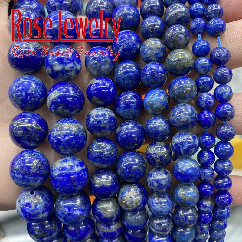 Aaaaa Natuurlijke Echte Lapis Lazuli Stenen Kralen Ronde Losse Kralen 4 6 8 10 12 Mm Pick Maat Voor Sieraden maken Diy Armband 15 