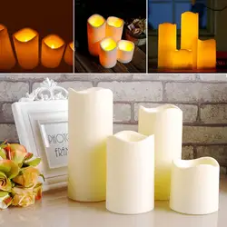 Cylindrical Flickering LED Candle Light Flameless for Garden Yard / Christmas Lamp Decoration