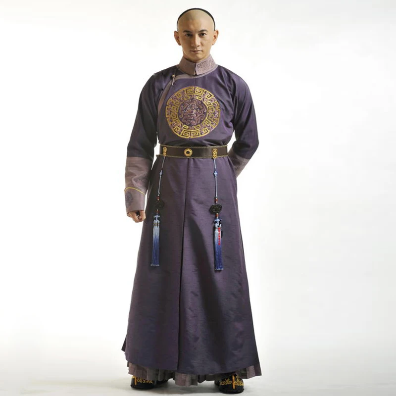 Qing Dynasty Prince Costume Movie TV Ancient China Manchu Royal Embroidery Robe Cosplay The imperial palace Court Gown Clothing