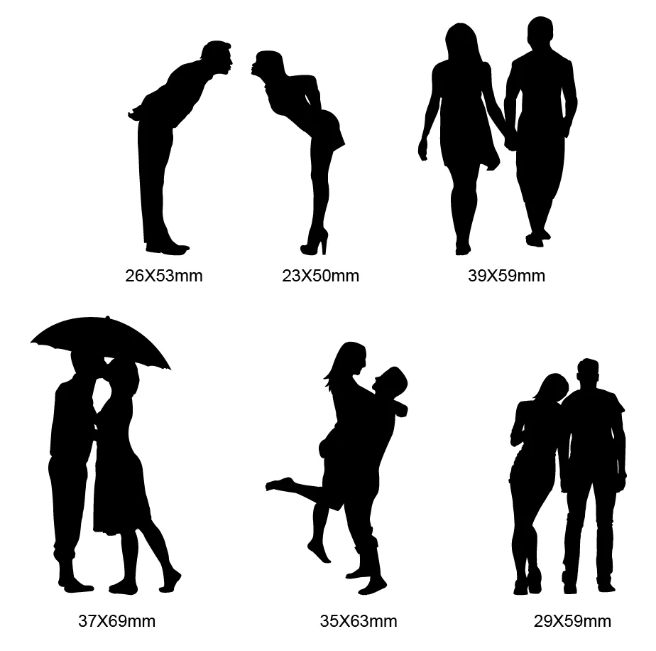Man Woman Couples QITAI 30PCS/SET 6 Models Wooden For Love DIY Decoration Party Wedding Crafts Scrapbooking Gift Handmade WF305