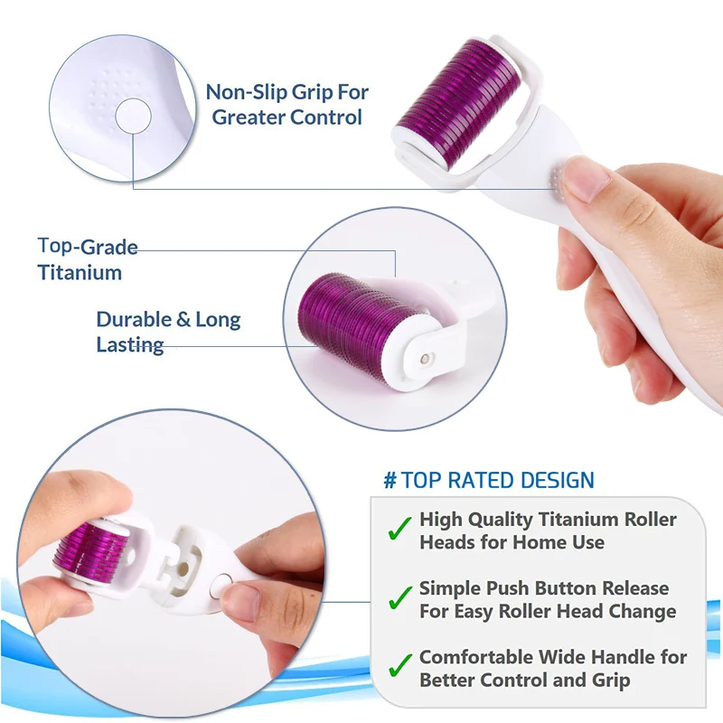 DARSONVAL DRS 3 في 1 إبر دقيقة ديرما رولر من التيتانيوم الأسطوانة آلة Microneedle للعناية بالبشرة و الجسم العلاج