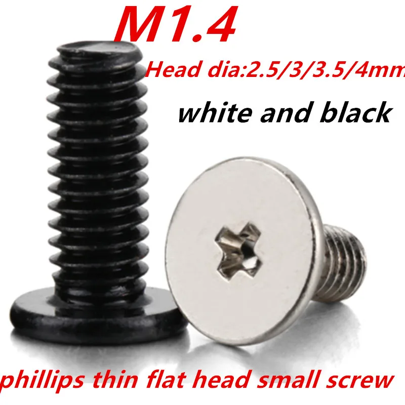 M1.4*1/1.3/1.5/1.8/2/2/5/3 plated zinc nickle phillips  flat head thin head small screws for watch clock telephone 174