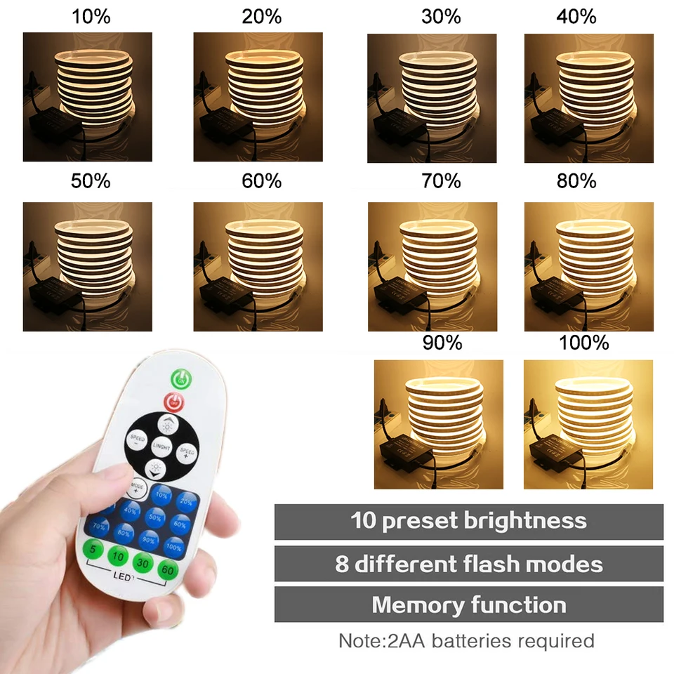 YOODI LED Neon Blanc Chaud 2m, Flexible Ruban Led Exterieur Etanche IP65, Tube Rond Découpable Lumiere Bande 220V LED Strip Light Pour Maison Jardin Fête Chambre Deco, Comprend une Alimentation YOODI LED Neon Blanc Chaud 2m, Flexible Ruban Led Exterieur Etanche IP65, Tube Rond Découpable Lumiere Bande 220V LED Strip Light Pour Maison Jardin Fête Chambre Deco, Comprend une Alimentation