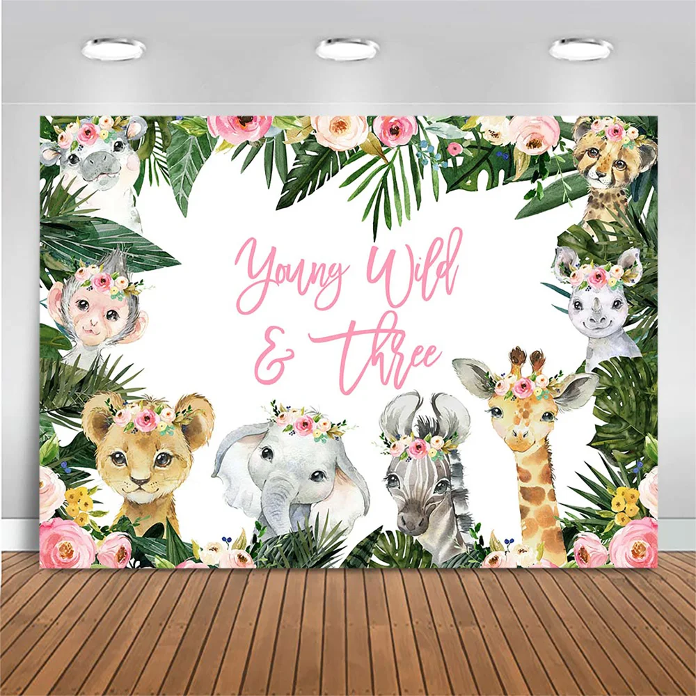 Mocsicka лес сафари фон для фотосъемки Baby Wild One 1st Birthday Baby Shower фото фон для фотостудии дикое животное