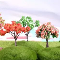 Di plastica Mini Simulazione Alberi Kawaii Salice Sakura Mini Decorazione Della Casa Giardino Microlandscape Miniature Figurine