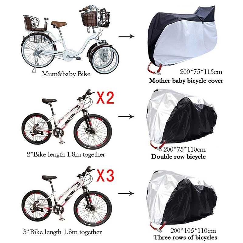 Large Size Mum&Baby Bike Bicycle Cover MTB Protective Anti-dust Casing Sunscreen Waterproof Durable Cycle Covers Accessories