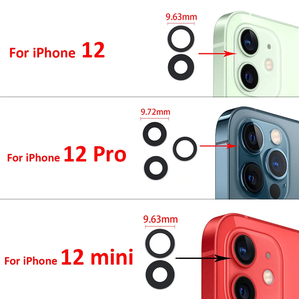 NEW Tested Rear Camera Glass For IPhone 6 7 8 Plus X XR XS 11 12 Pro Max 12mini Back Camera glass Lens With Ahesive + Tool