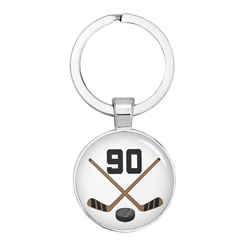BTWGL 2024 Elegant Ice Hockey Keychain Vintage Style Hockey Players Profile Silhouette Key Chain Sports Jewelry Father\'S Gift